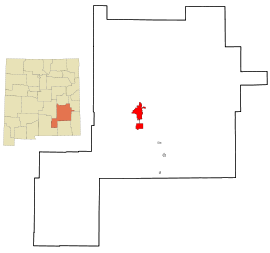 Poloha mesta v štáte Nové Mexiko a v Chaves county