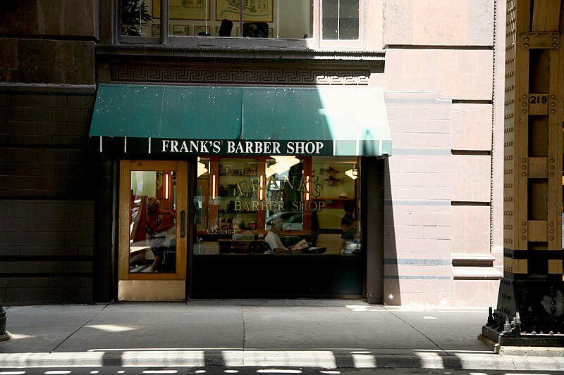 File:Chicago (ILL) downtown, " Frank's Barber shop " 56 W. Van Buren St. (4824270756).jpg