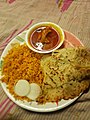 Chicken curry with egg paratha and pulao.jpg