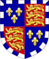 Arms of St John's College, Cambridge (arms of w:Lady Margaret Beaufort): Royal arms of King Edward III within a bordure compony of argent and azure