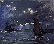 A Seascape, Shipping by Moonlight, 1864