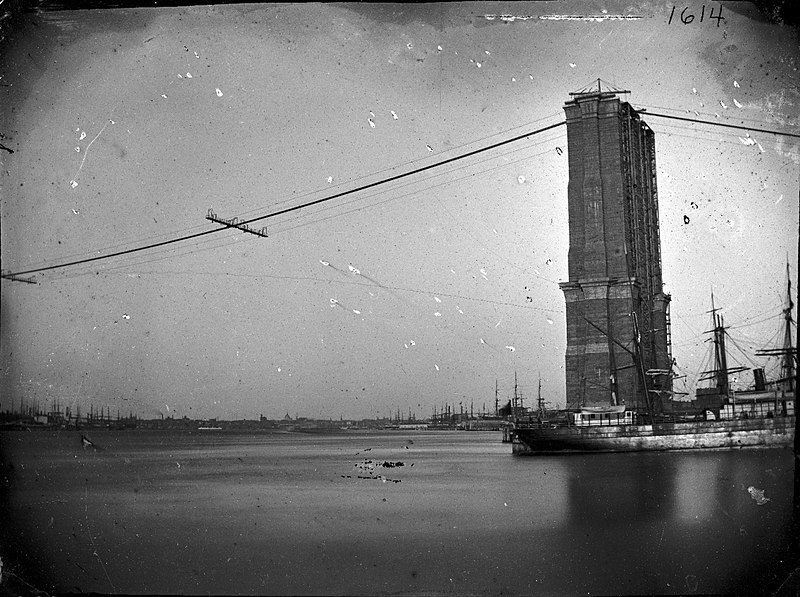 File:Construction of Brooklyn Bridge, ca. 1872-1887. (5832930865).jpg