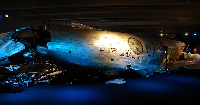 File:DC-3 wreck at the Swedish Air Force Museum (rear starboard side).jpg