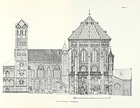 Dekagon von St. Gereon, Köln, 1219–1227, Fächer- und gelapptes Rundfenster in gotischem Kontext