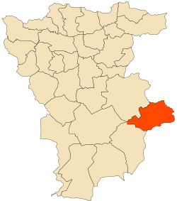 Localização da cidade dentro da província de Mila