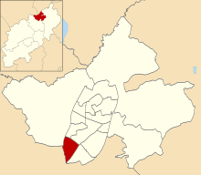 Location of Danesholme ward Danesholme ward in Corby 2007.svg