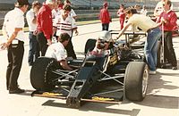 Danny Ongais during practice prior to his accident. DannyOngais1987Indy.jpg