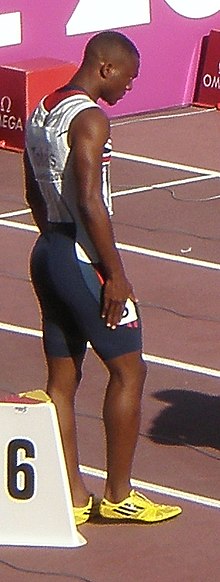 Deji Tobais Men's 100 metres Final at Ratina U23 (cropped).jpg