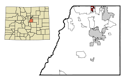 Location in Douglas County and the state of کلرادو