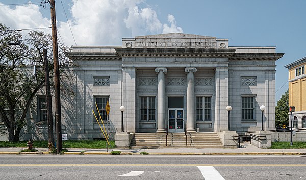The downtown post office is one of many Barre buildings made from local granite