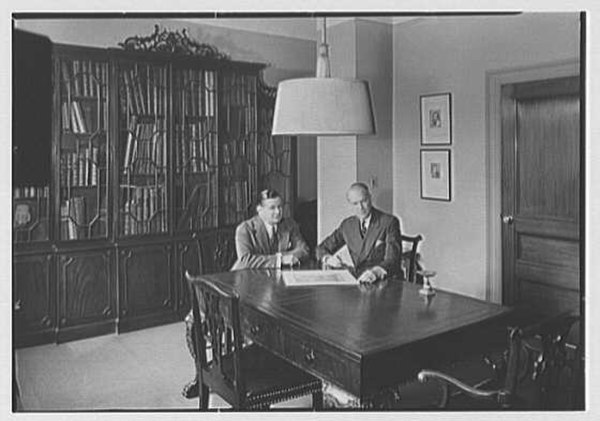 Eggers and Higgins in their New York City offices in 1941