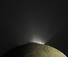 7 June: Astronomers report detecting substantial amounts of methane, a possible sign of microbial life, on Enceladus. Enceladus - November 30 2010 (23526484668).jpg