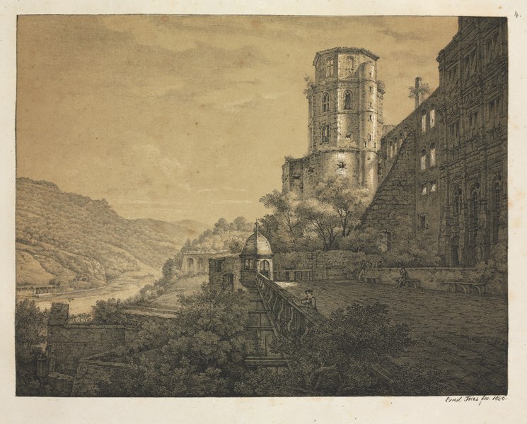 File:Ernst Fries - Six Views of Heidelberg Castle- Yard, at the Entrance - 2010.280.6 - Cleveland Museum of Art.tif