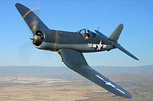 The museum's Vought F4U Corsair, a WWII combat veteran. F4U1 Corsair.jpg