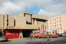 The quarters of Engine 53 and Ladder 43, located in the Upper East Side, Manhattan FDNY 1836 3rd Av Ladder 43 backing in jeh.jpg