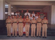 College Music Team(Runner Up in ICCLMM:2007) with Principal and Officers Feni Girls Cadet College Music Team ICCLMM 2007.JPG