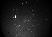 Sky image from Ladd Observatory on January 19, 2012, showing the flash of a bright fireball.