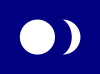 Flag of Blue Ground White Sun and Moon.svg
