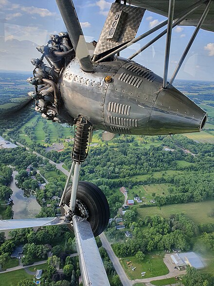 Ford Trimotor passenger's view of one engine