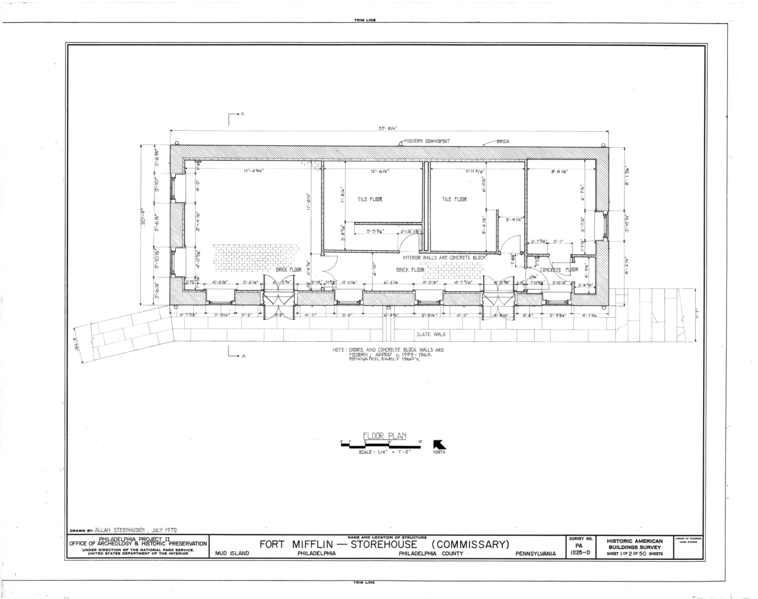 File:Fort Mifflin, Storehouse, Mud Island, Marine and Penrose Ferry Roads, Philadelphia, Philadelphia County, PA HABS PA,51-PHILA,111D- (sheet 1 of 2).png