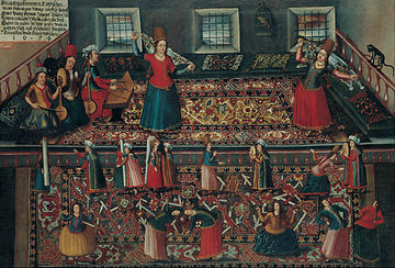Women and children dancing in the Harem of Topkapı Palace