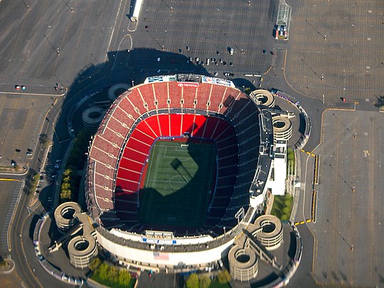 Aerial view of Giants Stadium.
