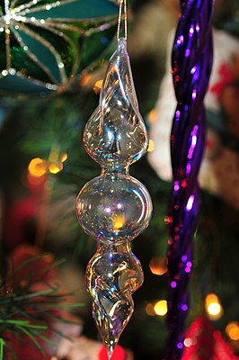 Glass icicle ornaments