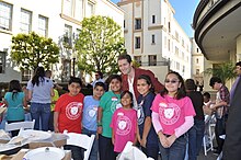 Matthew Morrison from Glee with ETM-LA students at Fox Glee's American Express Members Project event Gleewithetmlastudents.JPG