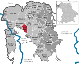 Läget för Goldbach i Landkreis Aschaffenburg