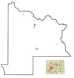 Location in Gunnison County and the state of کلرادو