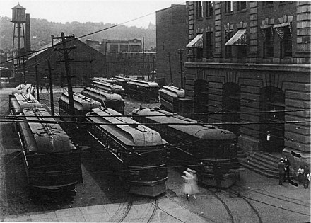 The yard at the Hamilton Terminal Station as seen in the early 1920s, during the station's heyday.