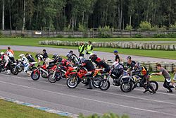 Le Mans tyyppinen lähtö Helsinki MopoGP 2015 kilpailussa.