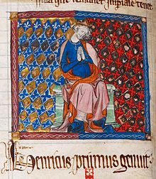 Early 14th-century depiction of Henry Henry I Cotton Claudius D. ii, f. 45v..jpg