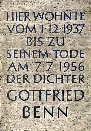 Gottfried Benn: Leben, Zum Werk, Darstellung Benns in der bildenden Kunst (Auswahl)