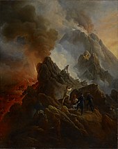 Horace Vernet - Erupția Vezuviu, artistul și tatăl său, Carle Vernet, în prim plan - 2014.254 - Muzeul de Arte Frumoase.jpg