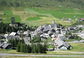 Hospental, udsigt fra den gamle Gotthardstrasse