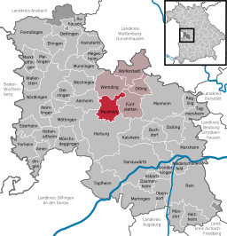 Läget för Huisheim i Landkreis Donau-Ries