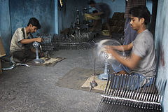 An electric fan factory Varanasi Benares India