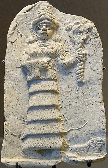 Babylonian terracotta relief of Ishtar from Eshnunna (early second millennium BCE)