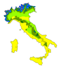 Климатична карта на Италия.