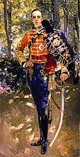 Portrait d'Alphonse XIII en uniforme de hussard (1907), Palais royal de Madrid.