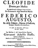 Johann Adolph Hasse - Cleofide - titlepage of the libretto - Dresden 1731.jpg