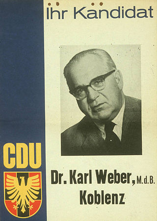 <span class="mw-page-title-main">Karl Weber (politician, born 1898)</span>