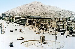 The avenue in 1993 following the destruction caused by the Afghan Civil War