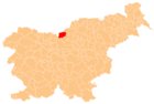 Ubicación del municipio de Solčava en el mapa de Eslovenia