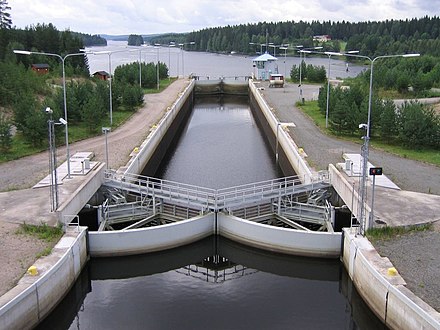 A pound lock on the Keitele–Päijänne Canal at Äänekoski in Central Finland