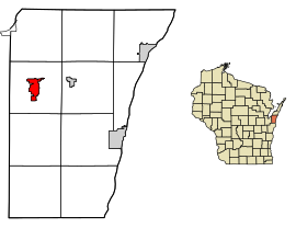 Kewaunee County Wisconsin Incorporated and Unincorporated areas Luxemburg Highlighted.svg