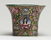 Hookah cup, Iran, c.1860 Khalili Collection Enamels of the World ISL427 (cropped).jpg