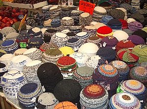 Kippah: Skullcaps worn by Jewish, mostly men, especially during prayer and religious study