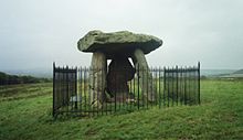 Kit's Coty House, a chambered long barrow near Aylesford, Kent, was constructed circa 4000 BCE.